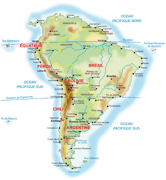 Carte Amérique Latine sur GoogleMaps... Cliquer pour ouvrir.